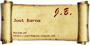 Jost Barna névjegykártya
